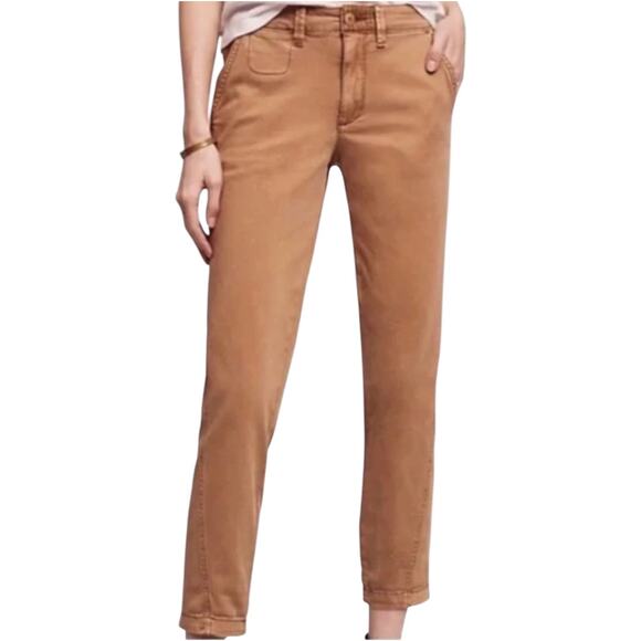 Anthropologie Pants - Anthropologie Chinos Pants Cotton Tapered Ankle Relaxed 5-Pocket Tan 31x28